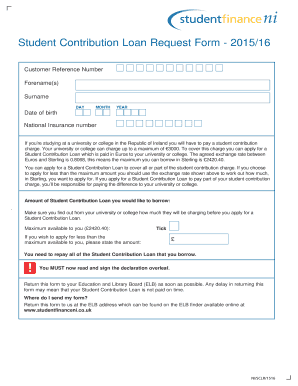 Student Contribution Loan Request Form