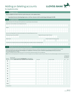 LloydsLink Account Management Form