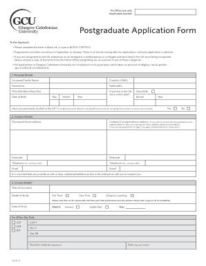Postgraduate Application Form