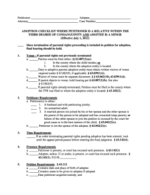 Florida Adoption Checklist