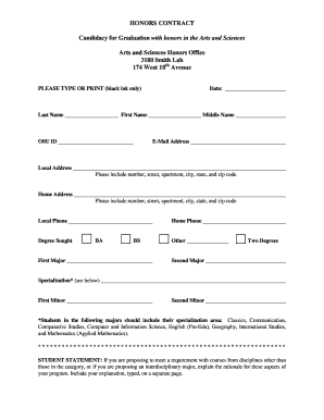 Ohio State Honors Contract