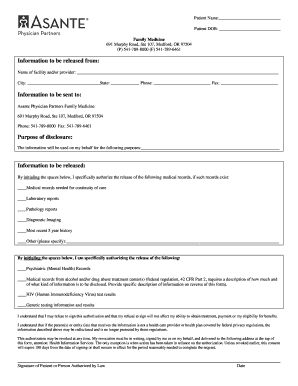Medical Records Release Authorization Form