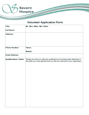 Volunteer Application Form