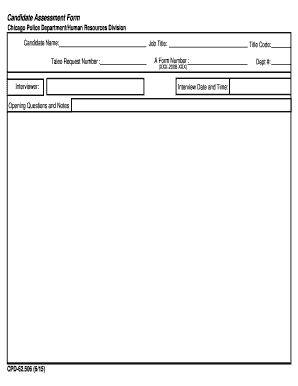 Chicago Police Department Candidate Assessment Form