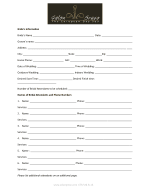 Wedding Hair and Makeup Service Agreement