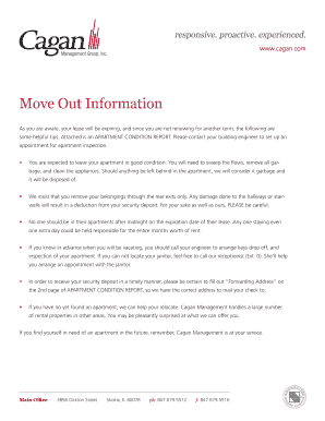 Apartment Move-Out Condition Report