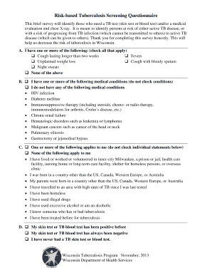 Tuberculosis Screening Questionnaire