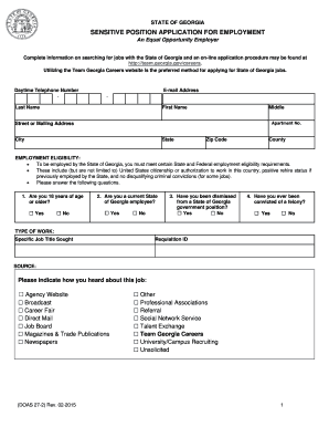 Georgia Sensitive Position Application