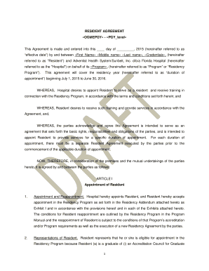 Resident Agreement