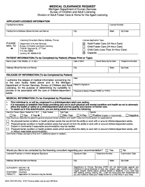 Medical Clearance Request