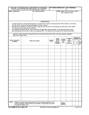 Request for Overtime Authorization