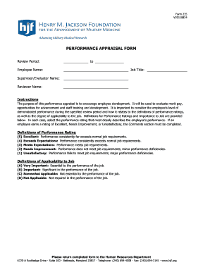 HJF Performance Appraisal Form 235