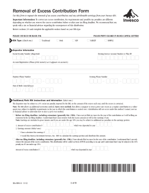 Invesco IRA Excess Contribution Removal Form