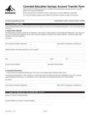 Coverdell Education Savings Account Transfer Form