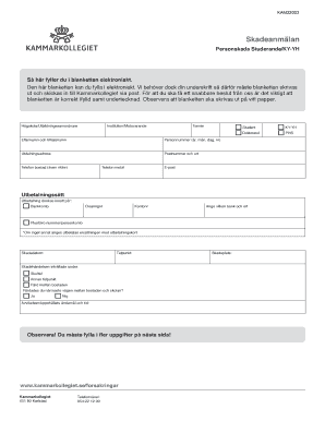 Swedish Student Injury Claim Form
