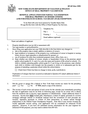 New York Senior Citizen Property Tax Exemption Renewal
