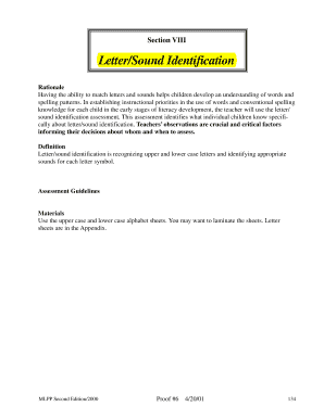 Letter Sound Identification Assessment