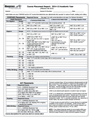 Course Placement Report