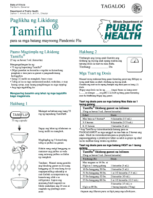 Illinois Tamiflu Liquid Dosage Instructions