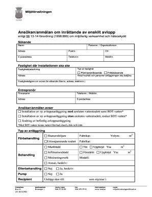 Application for Private Sewage System