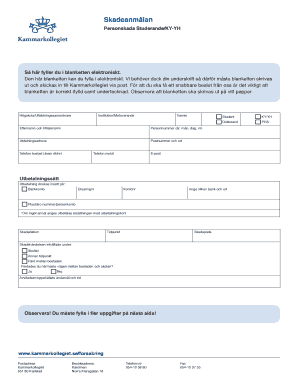 Swedish Student Injury Claim Form