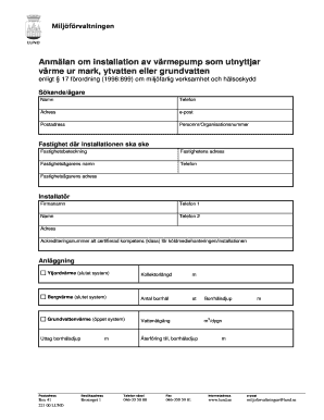 Swedish Heat Pump Installation Notification