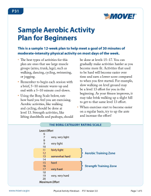 Fillable Online Sample Aerobic Activity Fax Email Print - pdfFiller