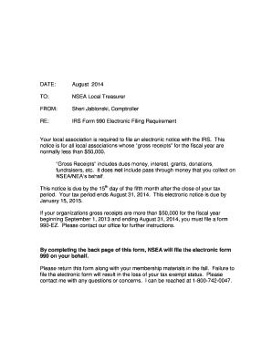 IRS Form 990 Electronic Filing Requirement