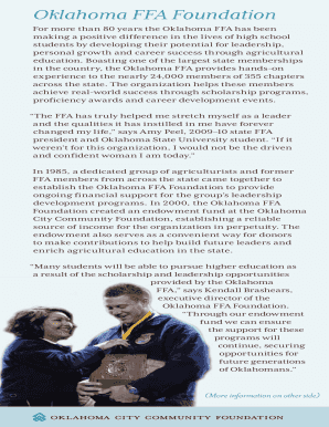 Oklahoma FFA Foundation Fund Contribution Form