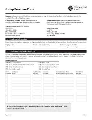 Group Purchase Form - Homestead Funds