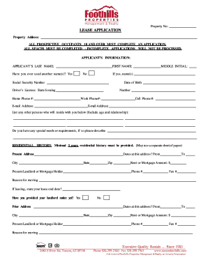 Residential Lease Application