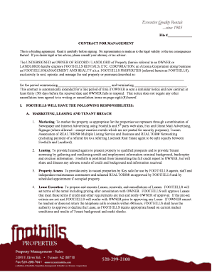 Arizona Property Management Contract