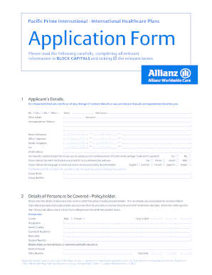 International Healthcare Plan Application Form
