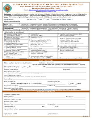 Clark County Temporary Operational Fire Permit