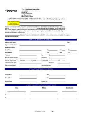 CCC Application for Credit