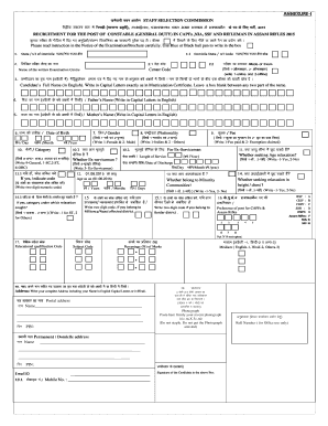 Staff Selection Commission Constable Application Form 2015