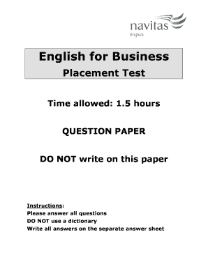 English for Business Placement Test