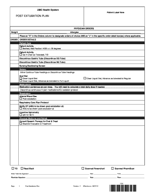 Post Extubation Plan