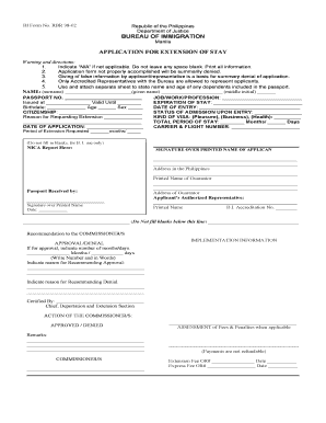 Philippines Immigration Extension Application