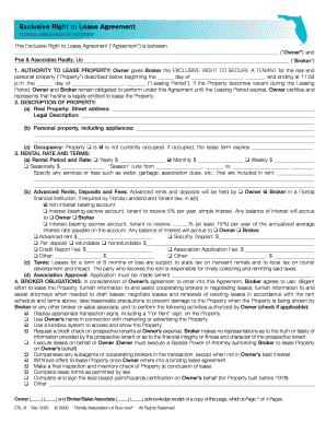 Exclusive Right to Lease Agreement