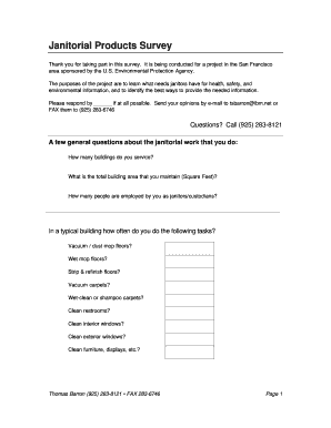 Janitorial Products Survey