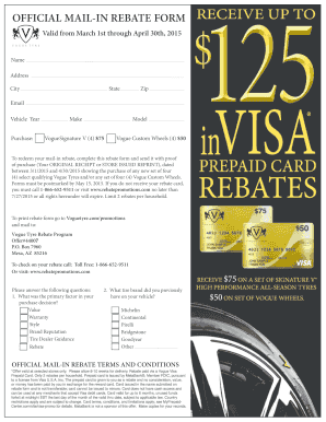 Vogue Tyre Mail-In Rebate Form