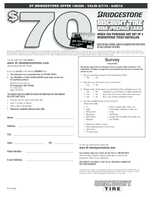 Bridgestone Tire Rebate Form