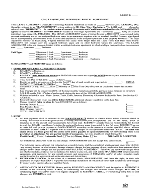 CMG Leasing Individual Rental Agreement