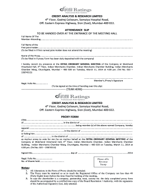 Proxy Form for Extraordinary General Meeting