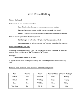 Verb Tense Shifting Exercises
