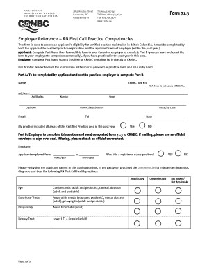 Employer Reference RN First Call Practice Competencies