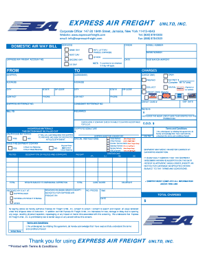 Express Air Freight Domestic Air Waybill