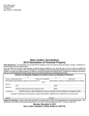 2015 Connecticut Personal Property Declaration