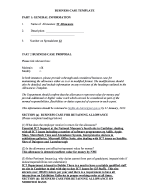 Business case document template - IT Allowance - per gov